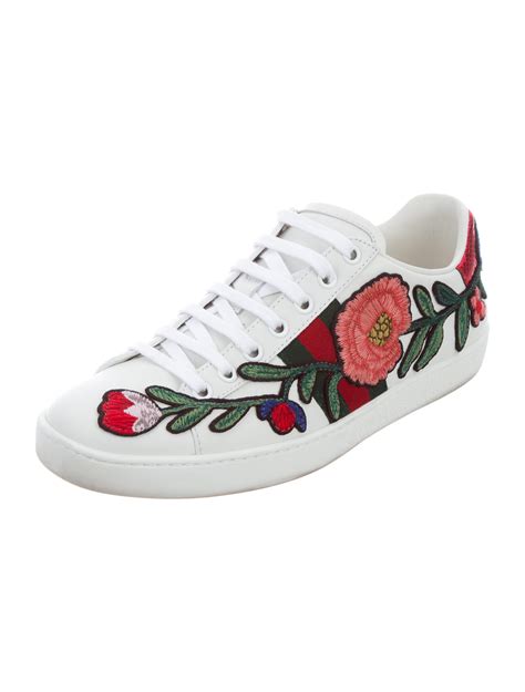 gucci floral slip on sneakers|gucci ace metallic snakeskin sneakers.